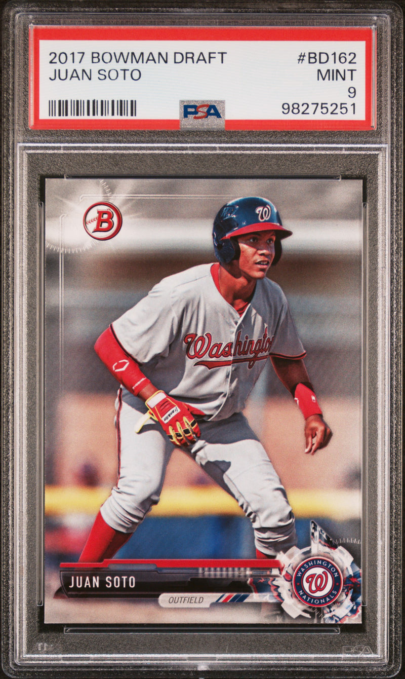 PSA 9 Juan Soto 2017 Bowman Draft #BD162 Rookie Card Washington Nationals