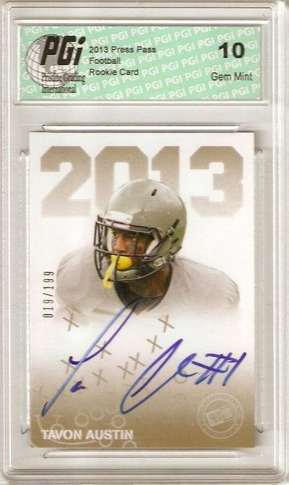 Tavon Austin 2013 Press Pass Gold Auto 19/199 Rookie Card PGI 10