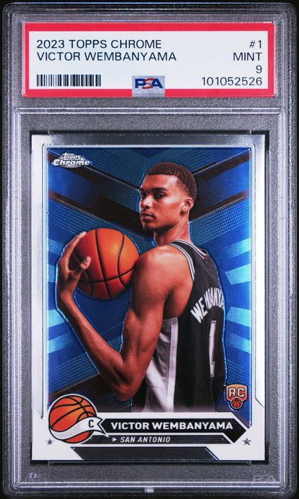 PSA 9 Victor Wembanyama 2024 Topps Chrome #1 Spurs Rookie Card