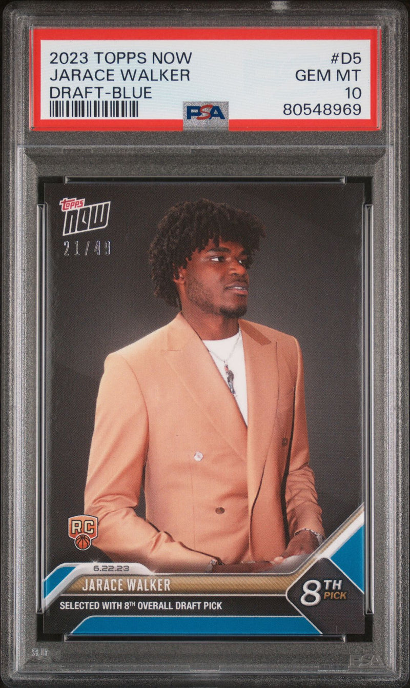 PSA 10 Jarace Walker 2023 Topps Now #D5 Blue SP #21/49 Rookie Card