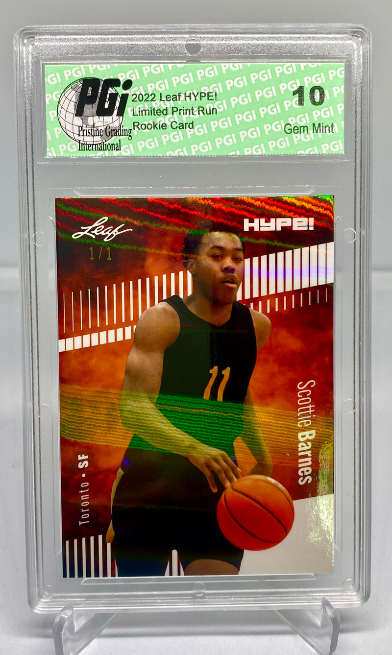 Scottie Barnes 2022 Leaf HYPE! #75 White Shimmer 1 of 1 Rookie Card PGI 10