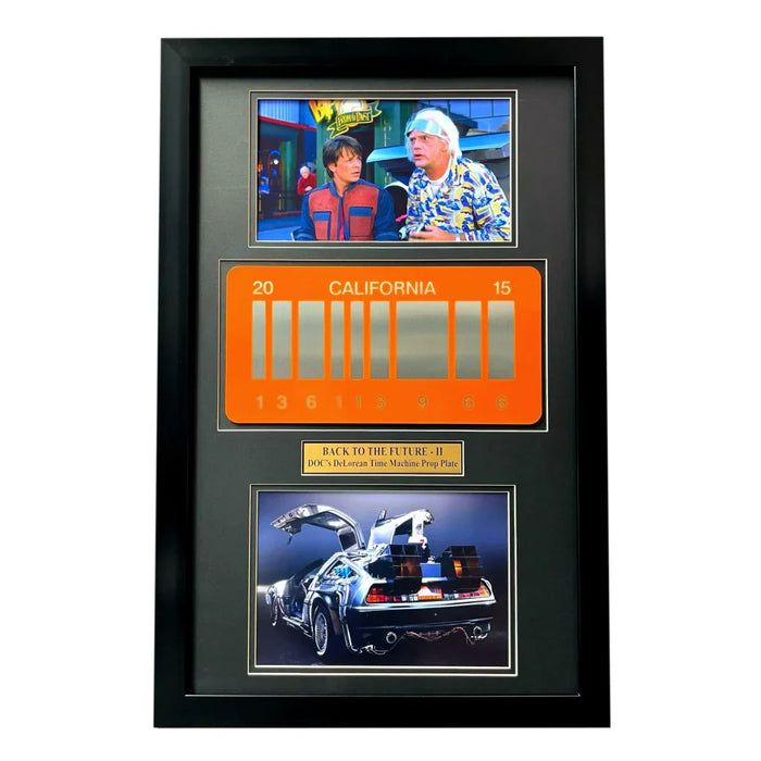 "Back to the Future 2" Delorean Time Machine 2015 Movie Car License Plate Framed Memorabilia