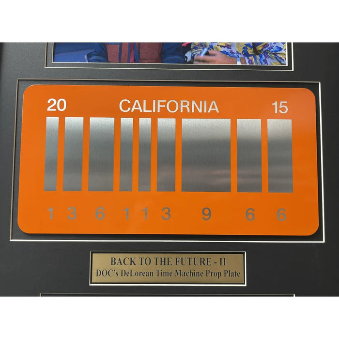 "Back to the Future 2" Delorean Time Machine 2015 Movie Car License Plate Framed Memorabilia