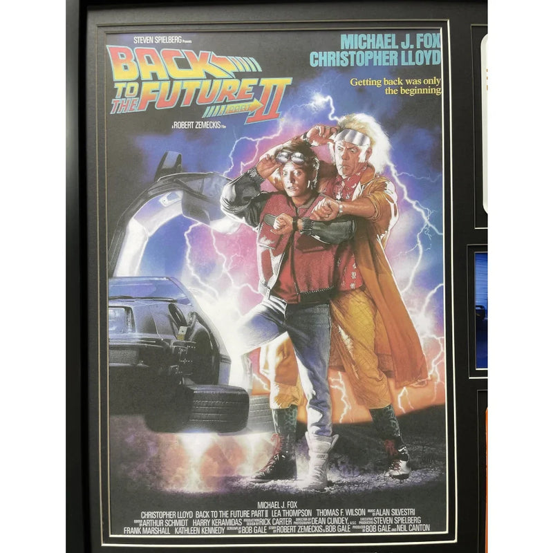 "Back to the Future" Delorean Michael J. Fox / Christopher Lloyd Autographed License Plate Framed