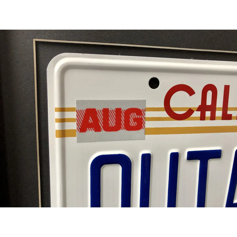 "Back to the Future" Delorean Movie Car License Plate Framed Collage Michael J. Fox Christopher