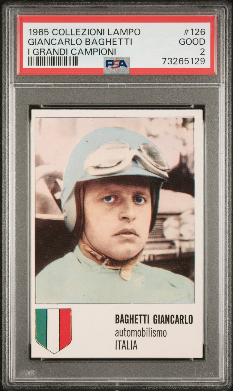 PSA 2 Giancarlo Baghetti 1965 Collezioni Lampo #126 Card I Grandi Campioni