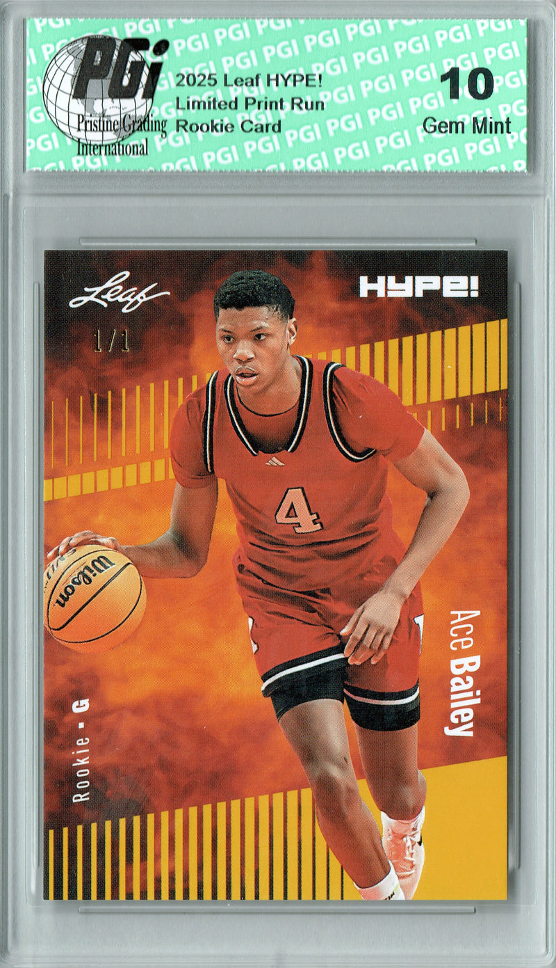 Ace Bailey 2025 Leaf HYPE! #178 Gold Blank Back 1/1 Rookie Card PGI 10