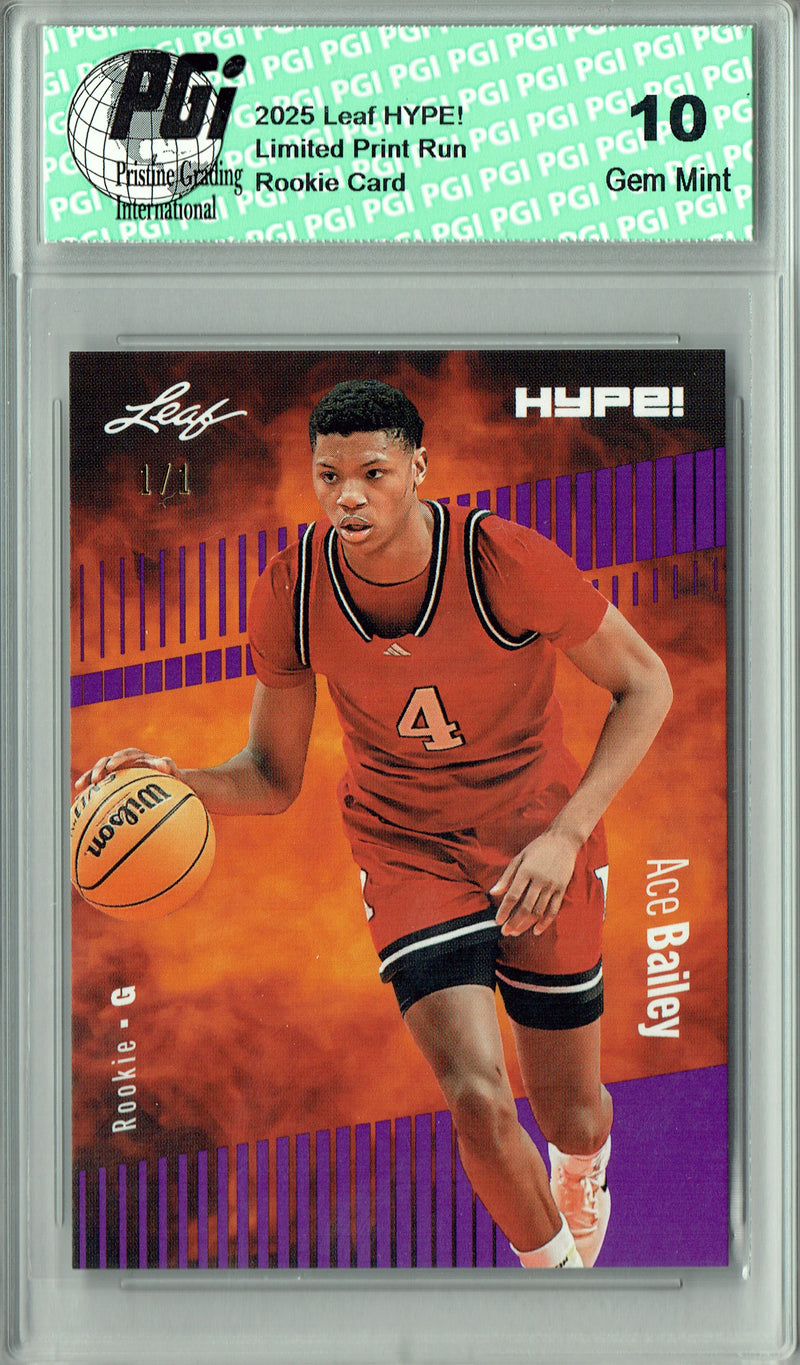 Ace Bailey 2025 Leaf HYPE! #178 Purple Blank Back 1/1 Rookie Card PGI 10