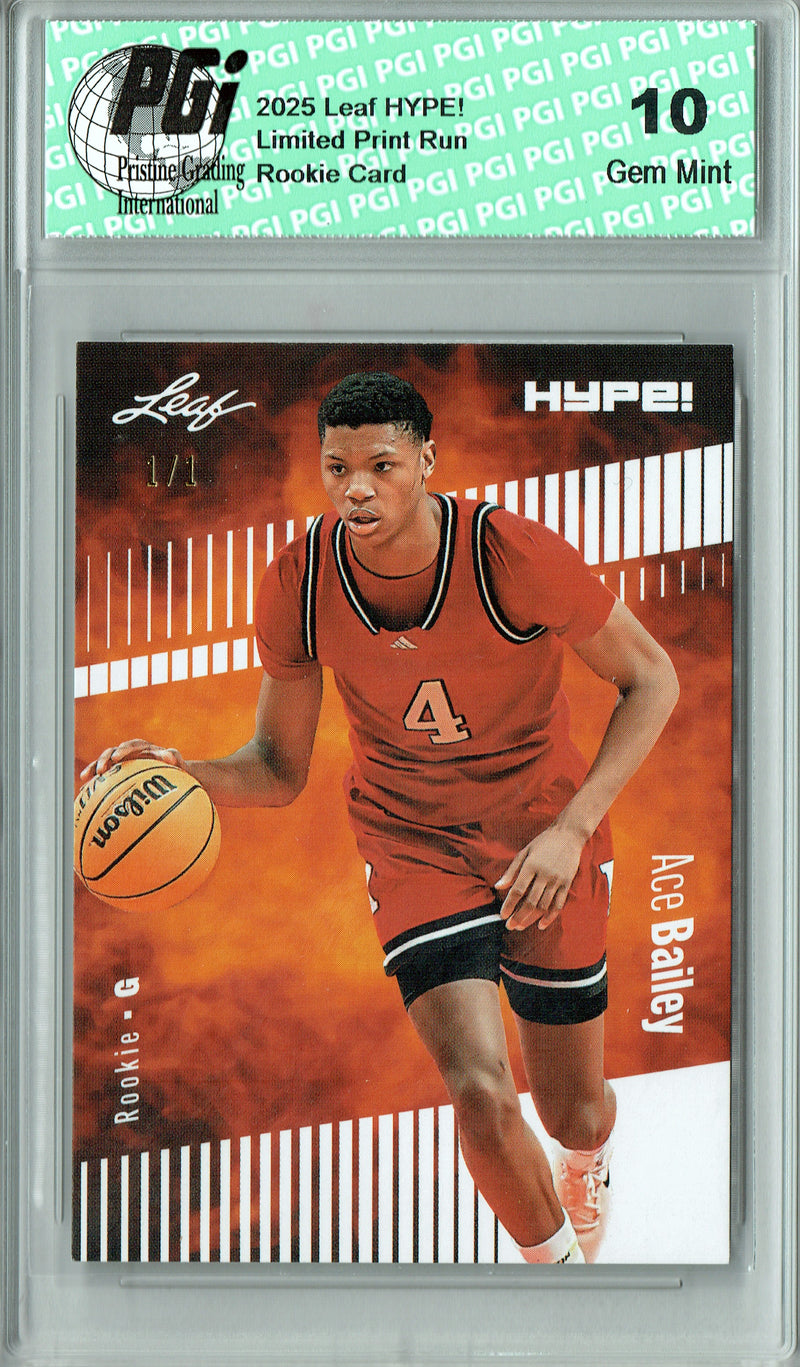 Ace Bailey 2025 Leaf HYPE! #178 White Blank Back 1/1 Rookie Card PGI 10
