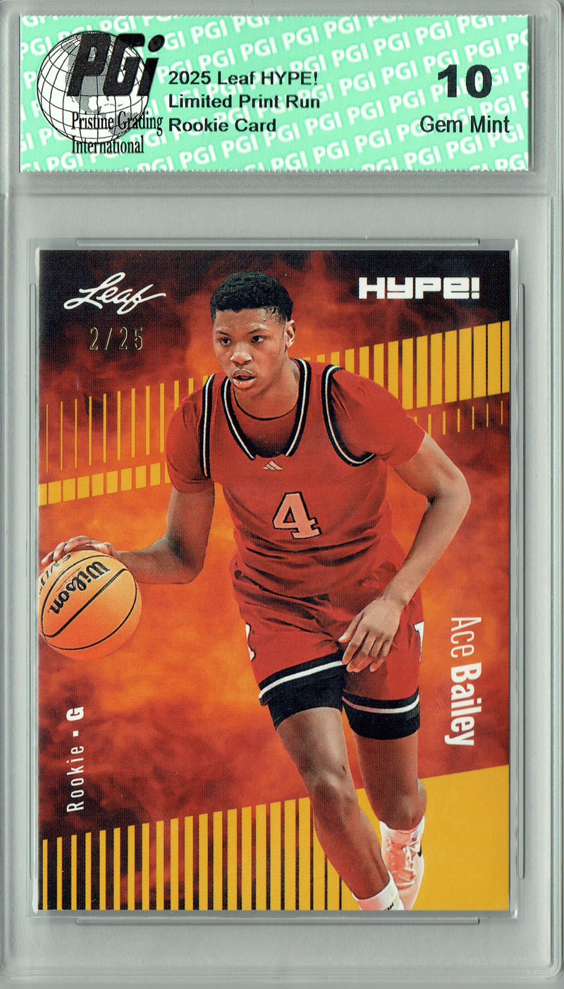 Ace Bailey 2025 Leaf HYPE! #178 Gold 25 Made Rookie Card PGI 10