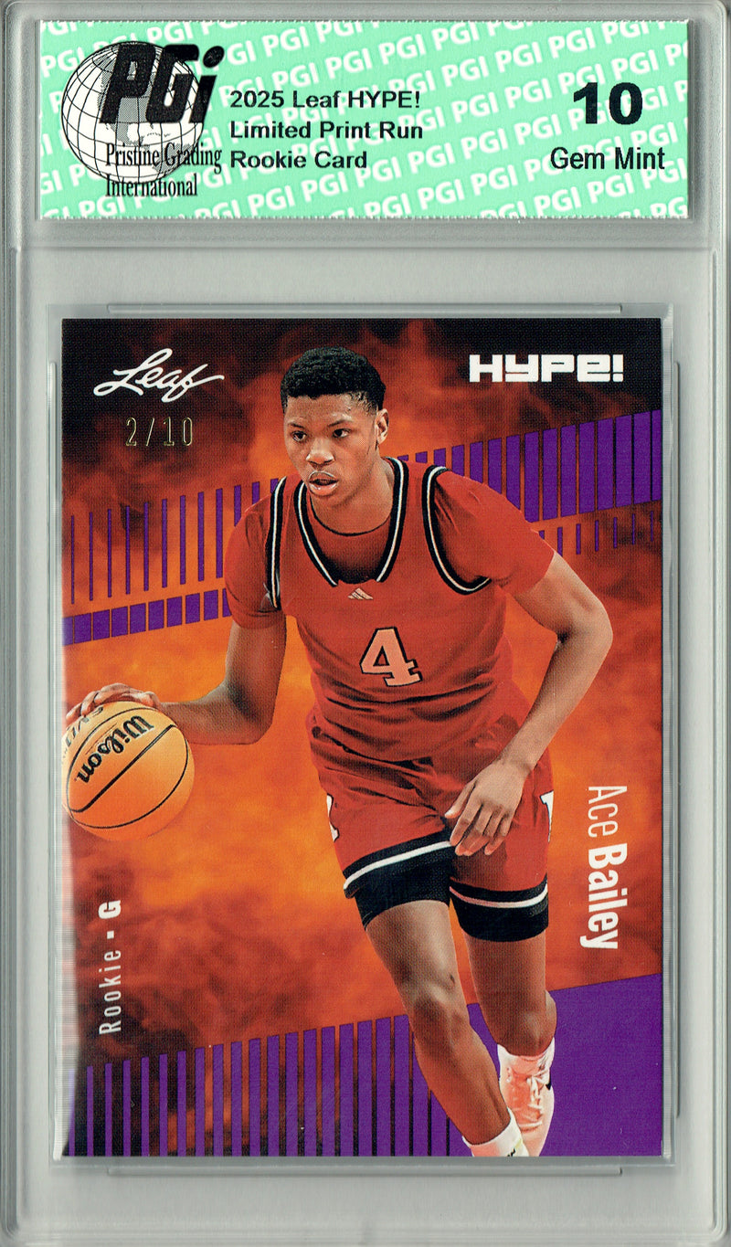 Ace Bailey 2025 Leaf HYPE! #178 Purple 10 Made Rookie Card PGI 10