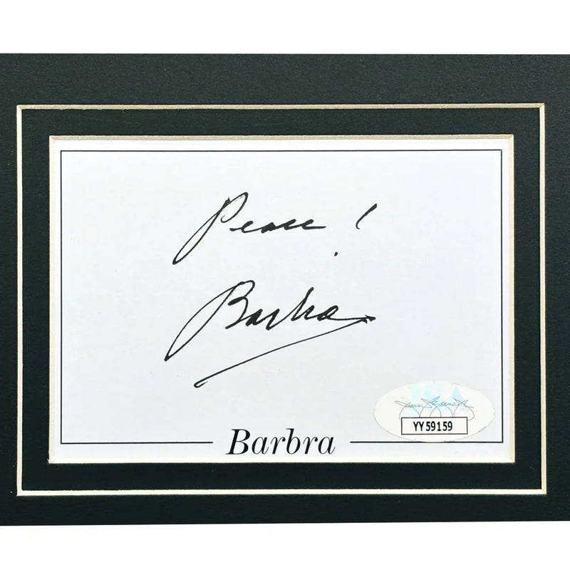 Barbra Streisand Signed Cut Framed JSA COA The Way We Were Singer Autograph