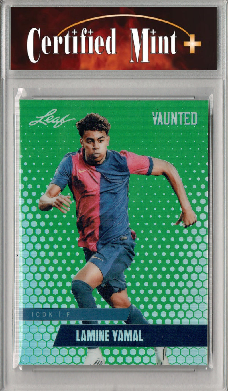 Certified Mint+ Lamine Yamal 2025 Leaf Vaunted Metal #VM-03 Green 5 Made Rare Card Barcelona