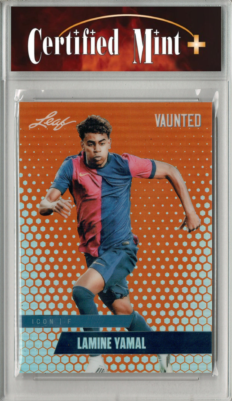 Certified Mint+ Lamine Yamal 2025 Leaf Vaunted Metal #VM-03 Orange 3 Made Rare Card Barcelona