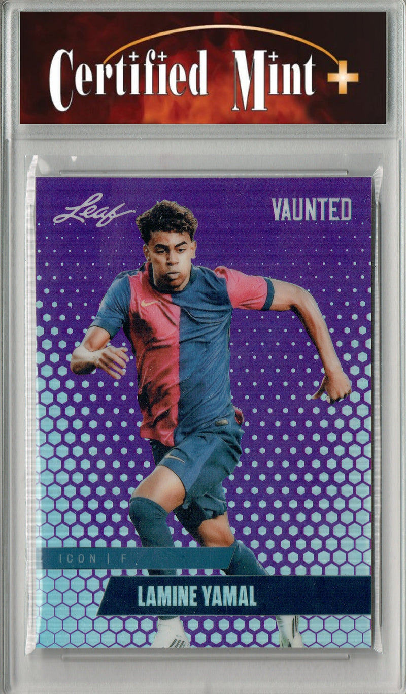 Certified Mint+ Lamine Yamal 2025 Leaf Vaunted Metal #VM-03 Purple 15 Made Rare Card Barcelona