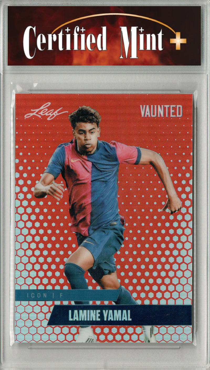 Certified Mint+ Lamine Yamal 2025 Leaf Vaunted Metal #VM-03 Red #2/2 Made Rare Card Barcelona