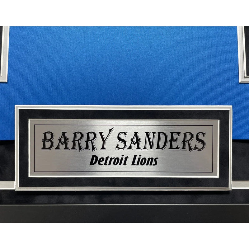 Barry Sanders Autographed Detroit Lions Jersey Framed BAS Signed Memorabilia Blue