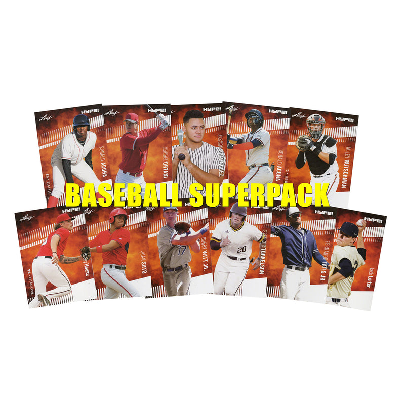 MLB Baseball Superpack II - Shohei Ohtani, Ronald Acuna, Juan Soto, Fernando Tatis Jr, Bobby Witt + Top Prospects 10 Rookie Cards + Bonus Cards - All Certified Mint+