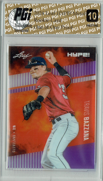 Travis Bazzana 2024 Leaf HYPE! Metal #HM-17 Purple 1/1 Proof Rookie Card PGI 10