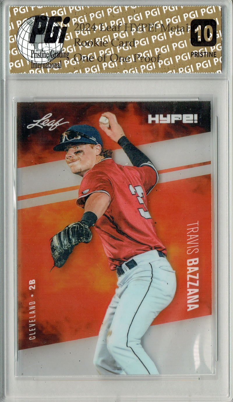 Travis Bazzana 2024 Leaf HYPE! Metal #HM-17 Silver 1/1 Proof Rookie Card PGI 10