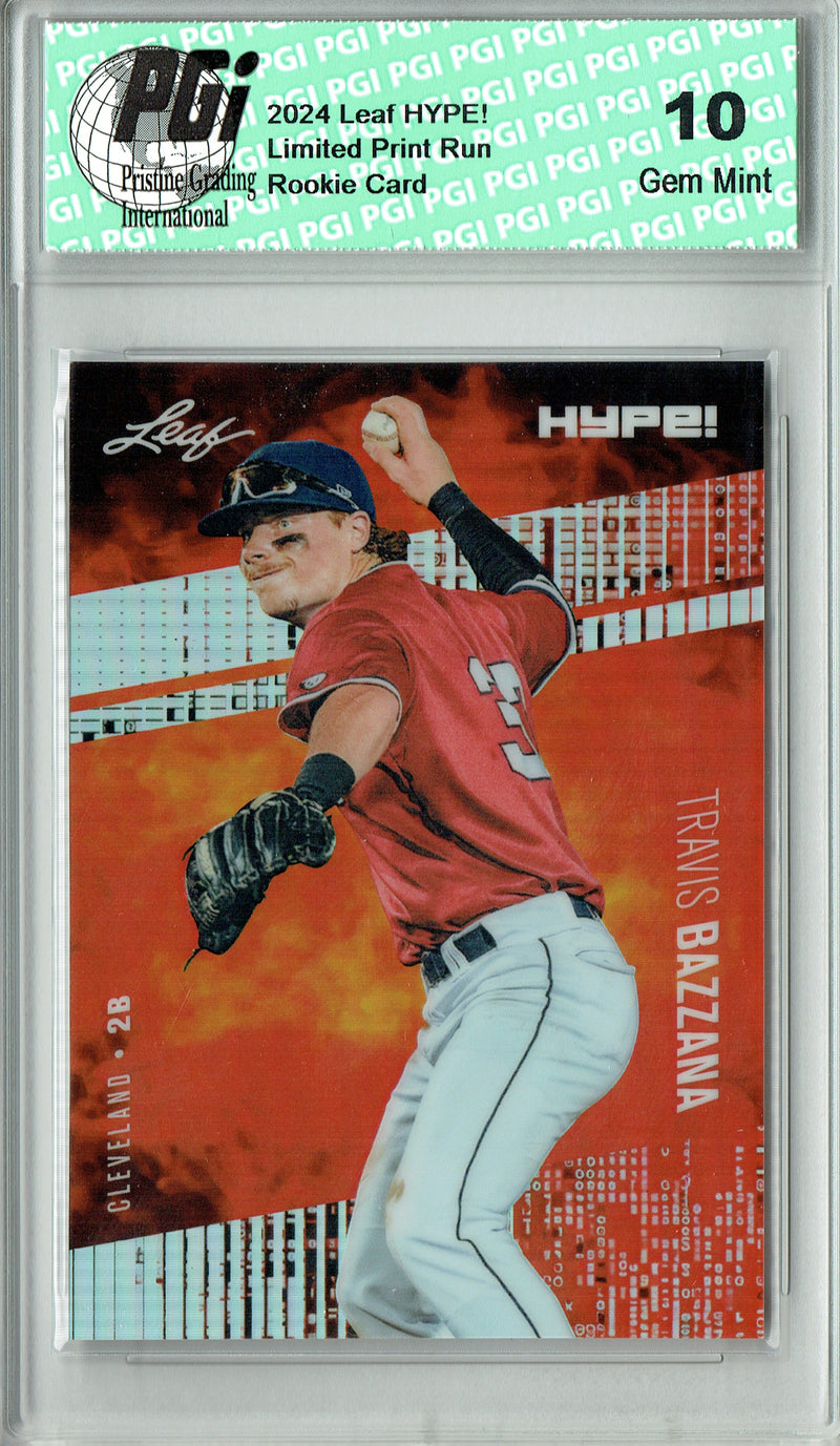 Travis Bazzana Rookie Card 2024 Leaf HYPE! #HM-17 Metal 1/1 Matrix, PGI 10, Cleveland Guardians Baseball