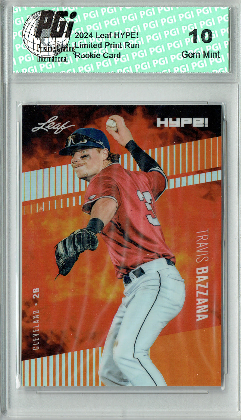 Travis Bazzana 2024 Leaf HYPE! Metal #HM-17 Orange Only 3 Made Rookie Card PGI 10