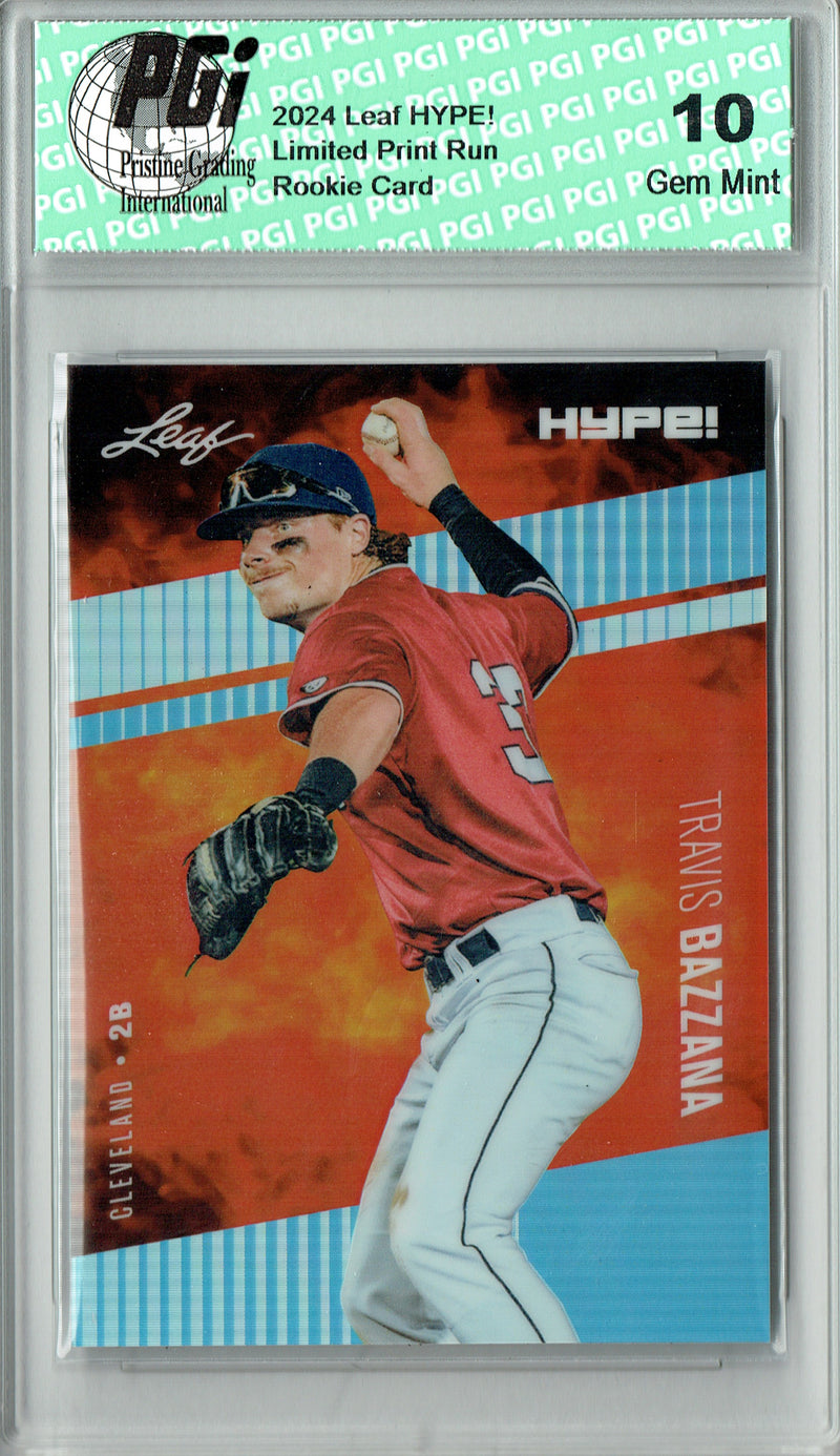 Travis Bazzana Rookie Card 2024 Leaf HYPE! #HM-17 Metal 1/1 Platinum, PGI 10, Cleveland Guardians Baseball