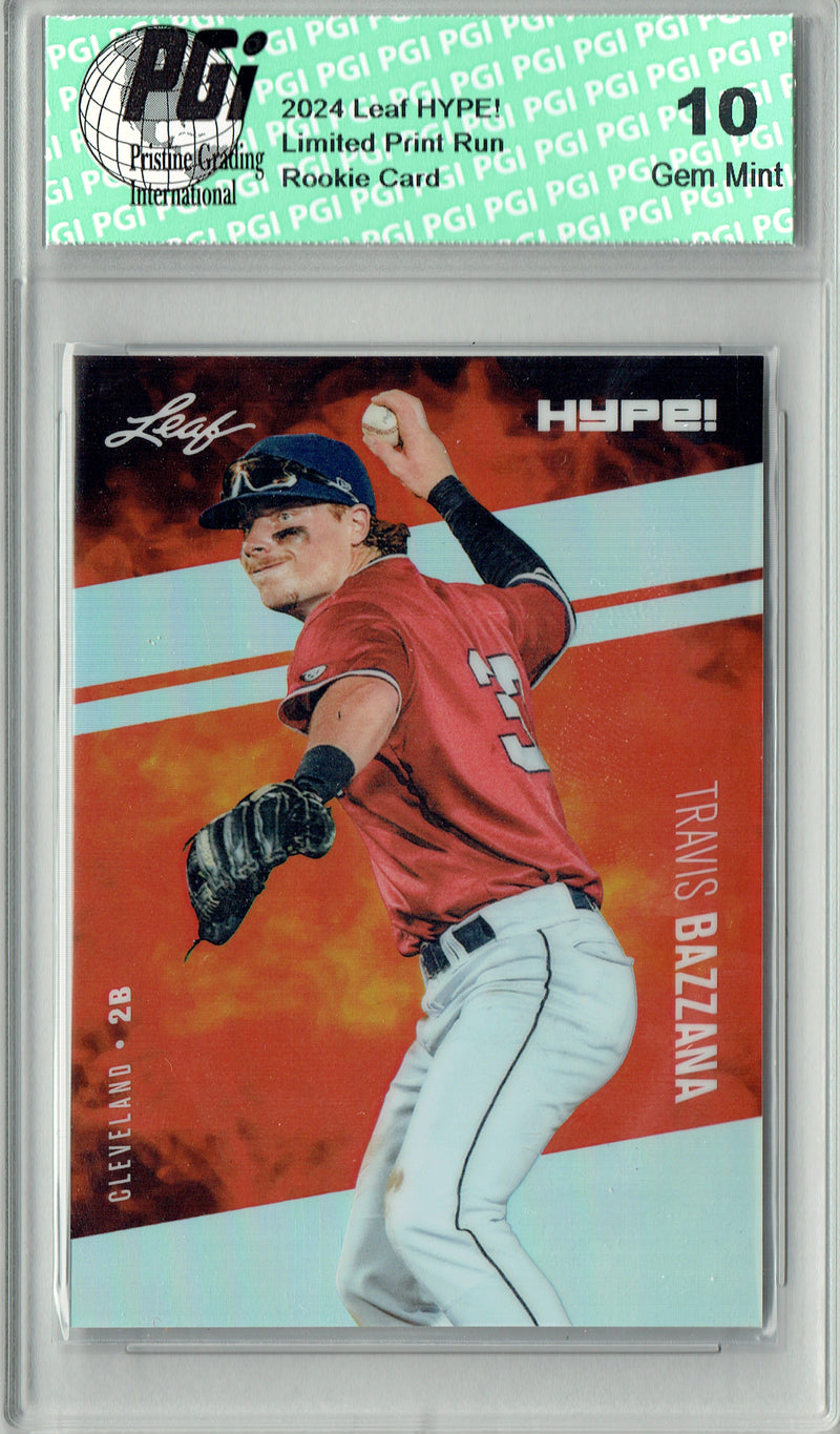 Travis Bazzana Rookie Card Cleveland Pro Baseball Trading Card 2024 Leaf HYPE! Metal #HM-17 Silver Only 25 Made PGI 10