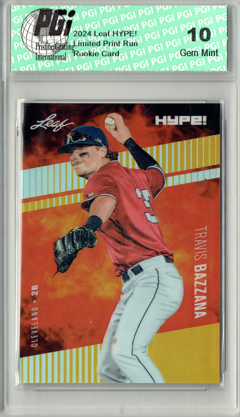 Travis Bazzana Rookie Card 2024 Leaf HYPE! #HM-17 Metal 1/1 Gold, PGI 10, Cleveland Guardians Baseball