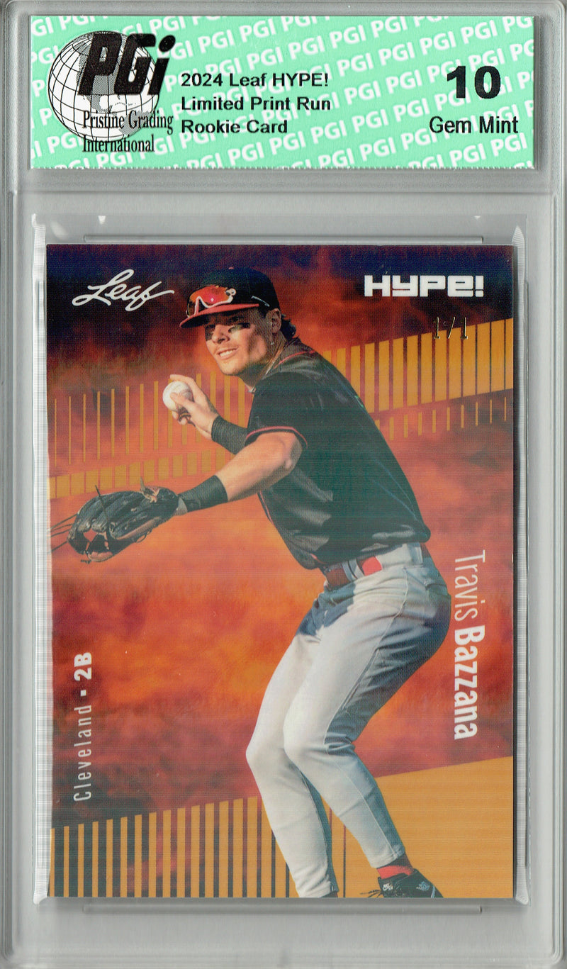Travis Bazzana 2024 Leaf HYPE! #156 Gold Shimmer 1/1 Rookie Card PGI 10