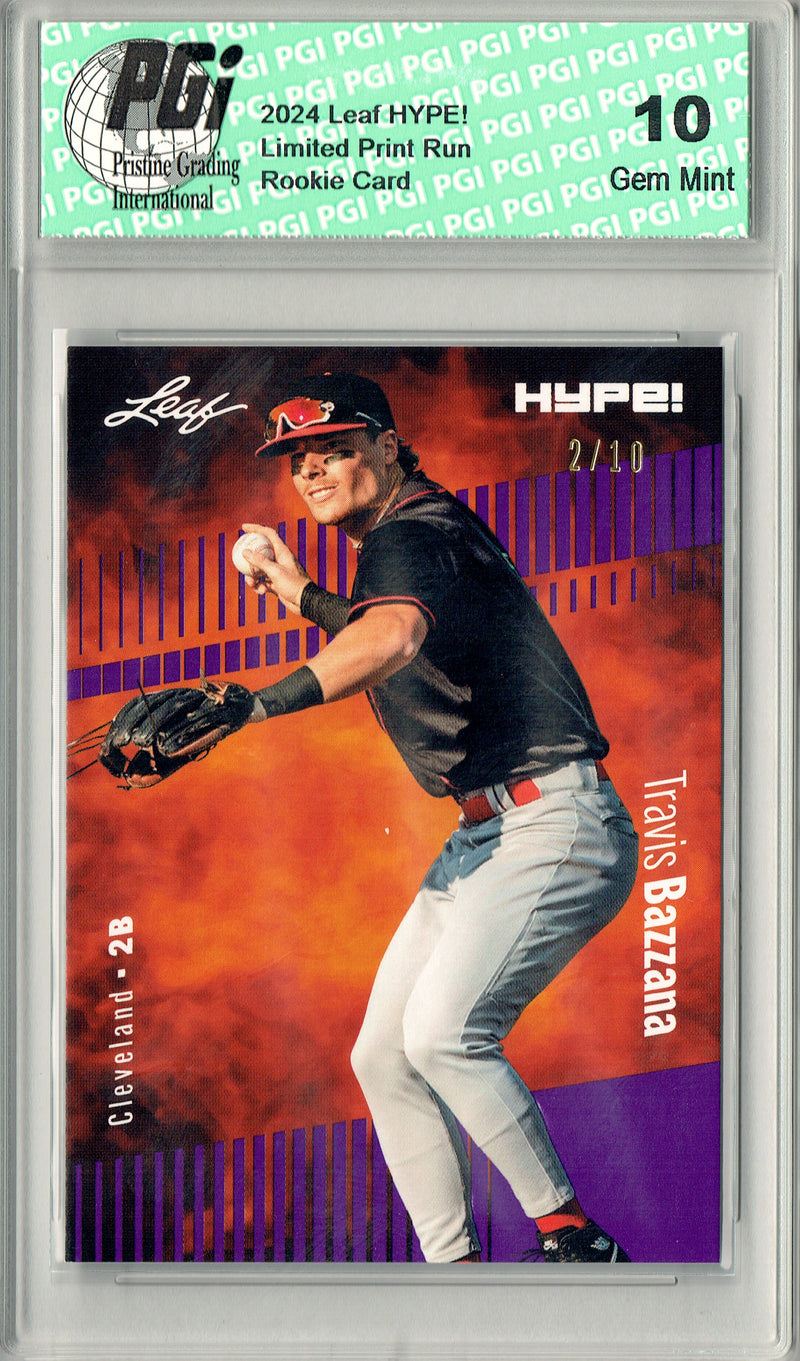 Travis Bazzana 2024 Leaf HYPE! #156 Purple SP 10 Made Rookie Card PGI 10
