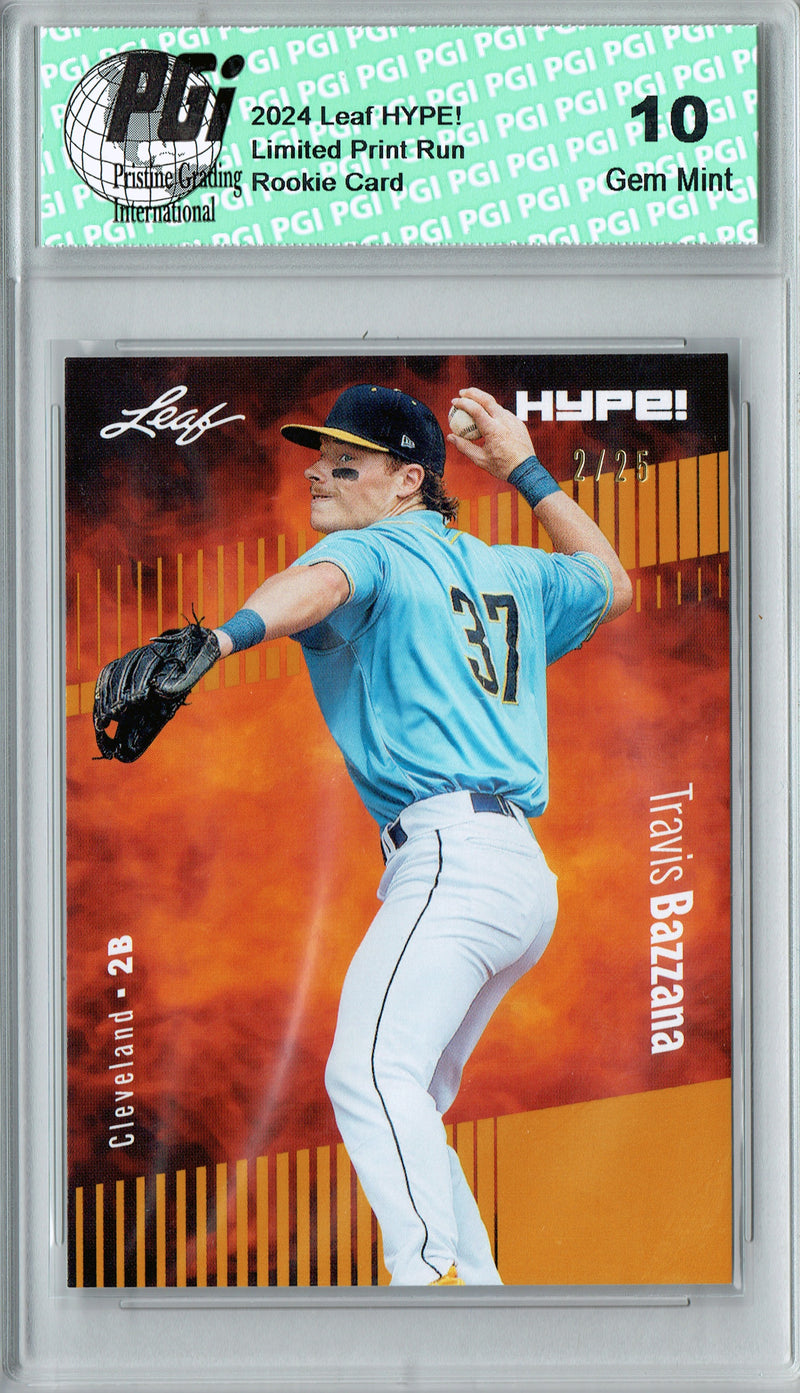 Travis Bazzana 2024 Leaf HYPE! #156A Gold SP 25 Made Rookie Card PGI 10