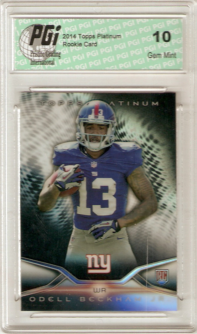 Odell Beckham Jr. 2014 Topps Platinum #117 BLACK Refractor Rookie Card PGI 10