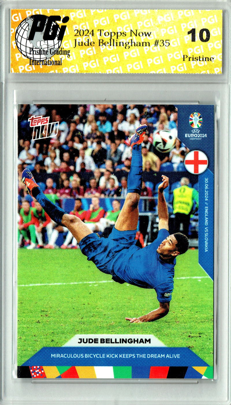 Jude Bellingham Rookie Card 2024 Topps Now #35 PRISTINE, PGI 10, Real Madrid Soccer