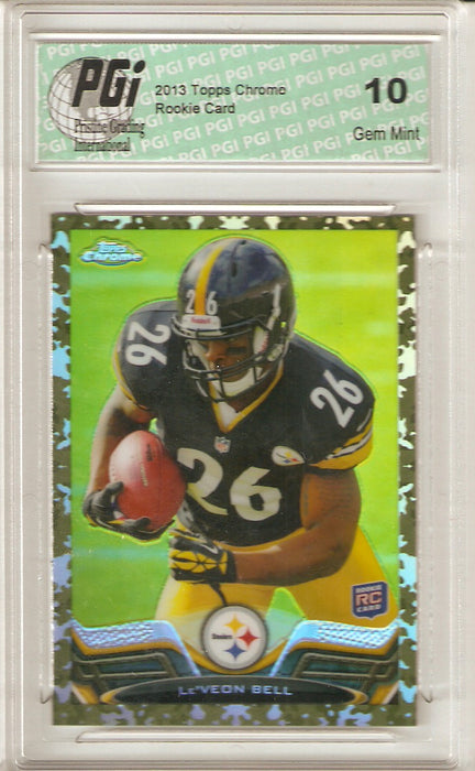 Le'Veon Bell 2013 Topps Chrome Camo REFRACTOR Only 499 Made Rookie Card PGI 10