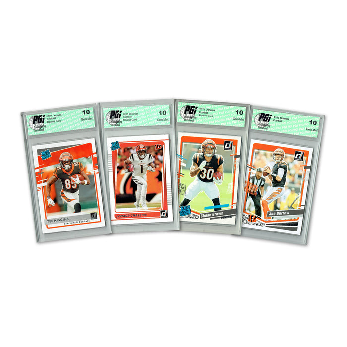 4) Cincinnati Bengals PGI 10 Donruss Football 2024 Graded Trading Card Team Set
