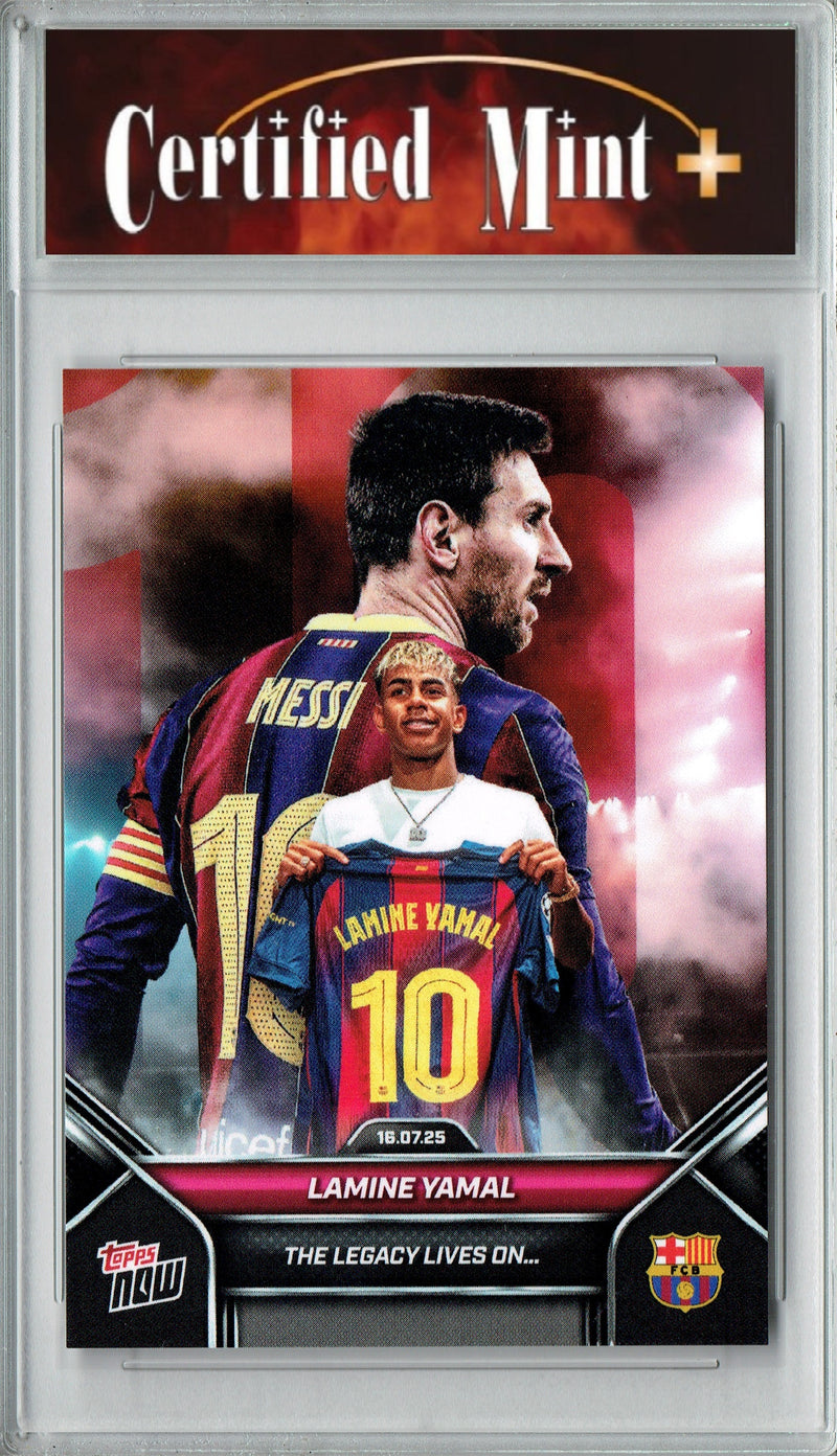 Certified Mint+ Lamine Yamal 2025 Topps Now #2 The Legacy Lives On Rare Trading Card Barcelona