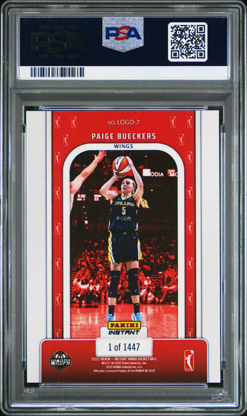 PSA 10 Paige Bueckers 2025 Panini Instant #7 Only 1447 Made The Logo Rookie Card Dallas Wings