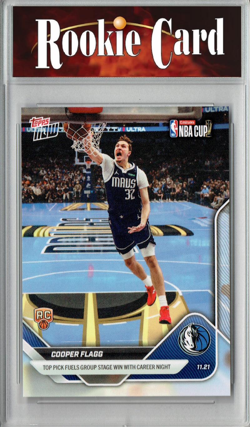 Certified Mint+ Cooper Flagg 2025 NBA Now #60 Career Night Rookie Card Dallas Mavericks