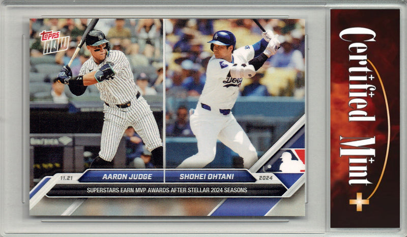 Certified Mint+ Shohei Ohtani & Aaron Judge 2024 #OS-JO MVP's MLB Now Trading Card Los Angeles Dodgers