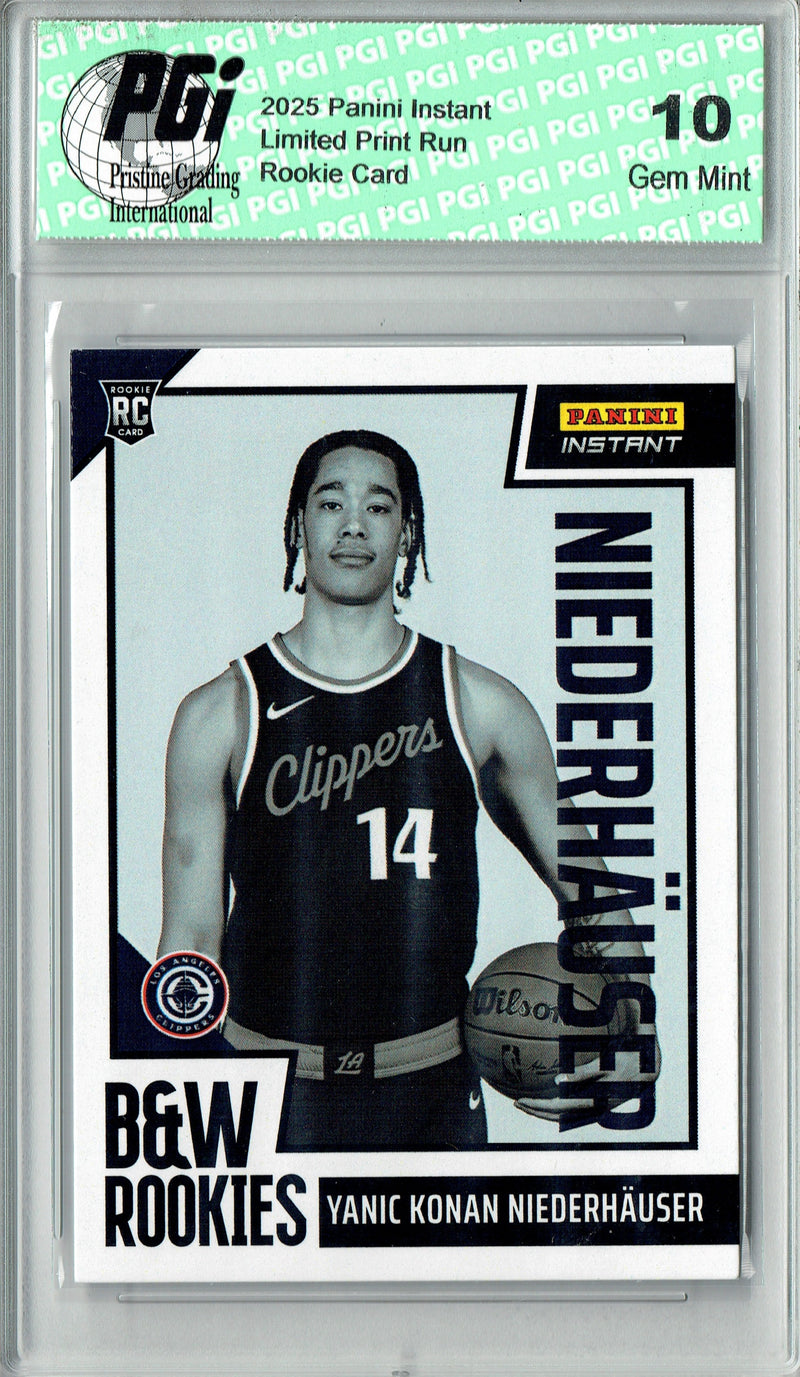 Yanic Konan Niederhauser 2025 Panini Instant BWR40 Black White Rookie Card PGI10