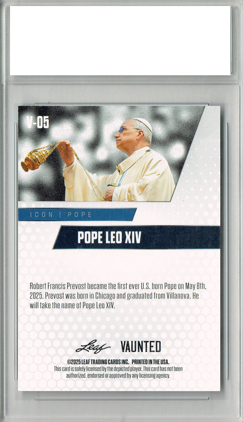 Pope Leo XIV 2025 Leaf Vaunted #V-05 Only 5k Made Rookie Card PGI 10