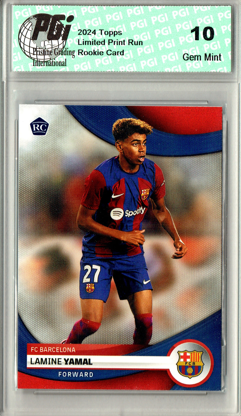 Lamine Yamal Rookie Card 2024 Topps Barcelona Team Set #23, PGI 10, Barcelona Soccer
