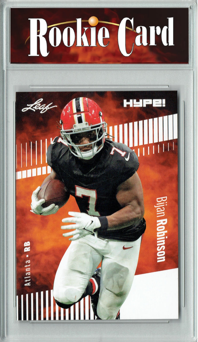 Bijan Robinson Rookie Card Atlanta Football Trading Card 2023 Leaf HYPE! #102A Only 5000 Made!  Certified Mint+