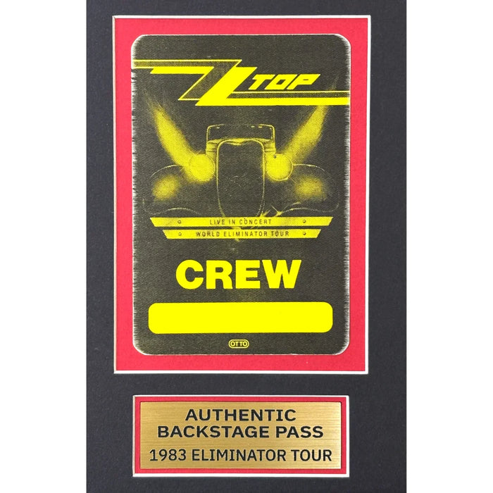 Billy Gibbons Autographed Eliminator Album Framed ZZ Top Backstage Pass Beckett Signed