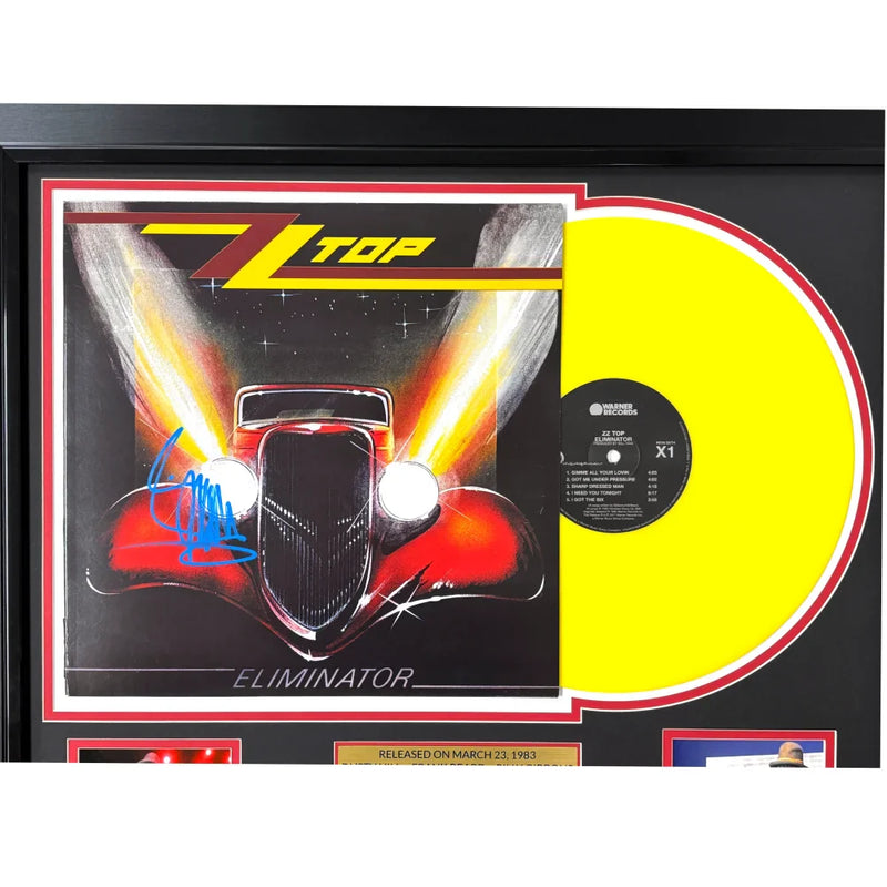 Billy Gibbons Autographed Eliminator Album Framed ZZ Top Backstage Pass Beckett Signed