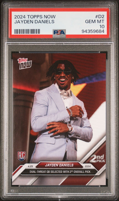 PSA 10 Jayden Daniels 2024 Topps Now #D2 NFL Draft Day Rookie Card