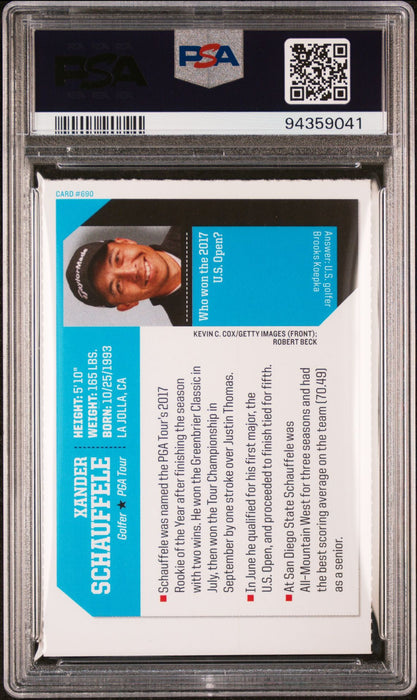 PSA 9 Xander Schauffele 2017 S.I. for Kids #690 His Best Card! Rookie Card