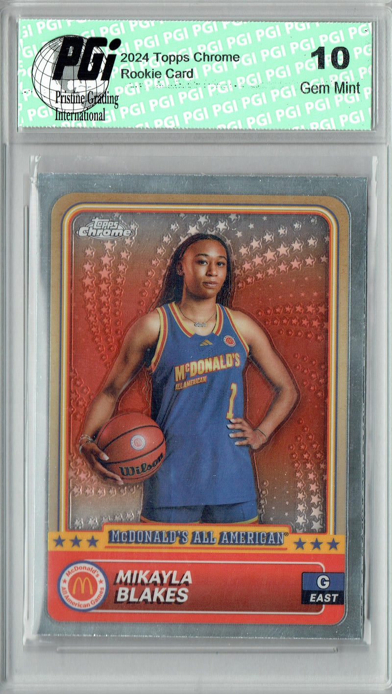 Mikayla Blakes 2024 Topps Chrome #51 McDonald's All-American Rookie Card PGI 10