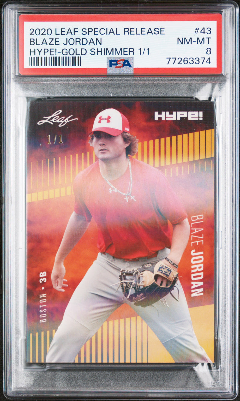 PSA 8 NM-MT Blaze Jordan 2020 Leaf Hype #43 Rookie Card Gold Shimmer #1/1